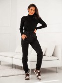 Pantaloni de trening dama cu cusaturi, negri FI732 - Magazin online - Boutique